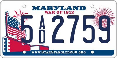 MD license plate 5AD2759