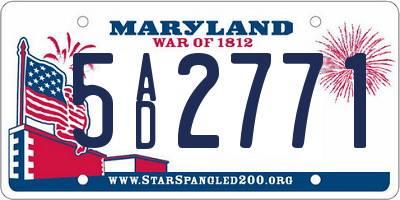 MD license plate 5AD2771