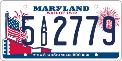 MD license plate 5AD2779