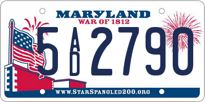 MD license plate 5AD2790