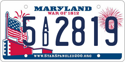 MD license plate 5AD2819