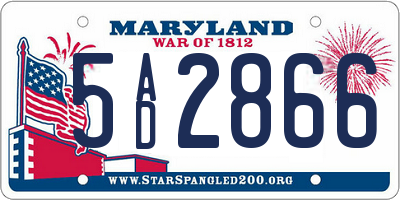 MD license plate 5AD2866