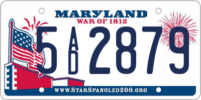 MD license plate 5AD2879