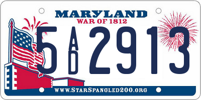 MD license plate 5AD2913
