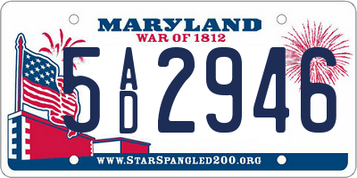MD license plate 5AD2946