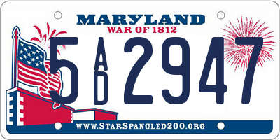MD license plate 5AD2947