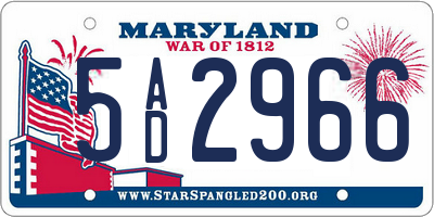 MD license plate 5AD2966