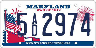 MD license plate 5AD2974