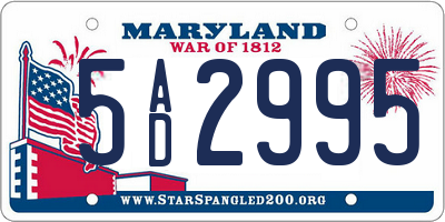 MD license plate 5AD2995