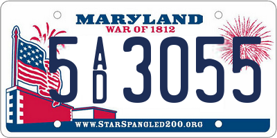 MD license plate 5AD3055