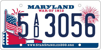 MD license plate 5AD3056