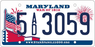 MD license plate 5AD3059