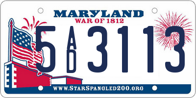 MD license plate 5AD3113