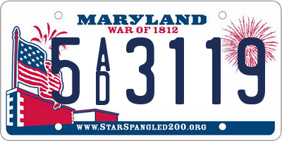 MD license plate 5AD3119