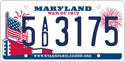 MD license plate 5AD3175