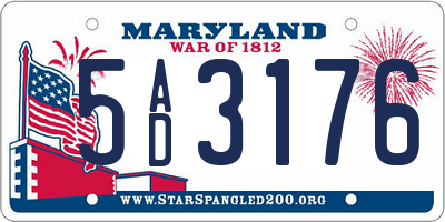 MD license plate 5AD3176