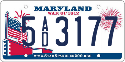 MD license plate 5AD3177