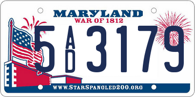 MD license plate 5AD3179