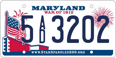 MD license plate 5AD3202