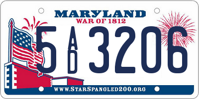 MD license plate 5AD3206