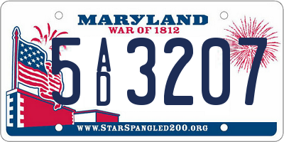 MD license plate 5AD3207