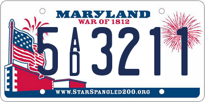 MD license plate 5AD3211