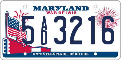 MD license plate 5AD3216