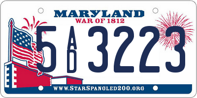 MD license plate 5AD3223