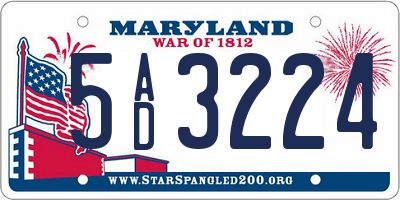 MD license plate 5AD3224