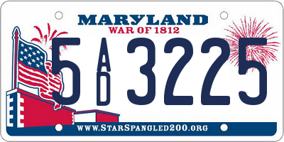 MD license plate 5AD3225