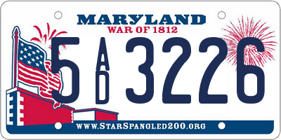 MD license plate 5AD3226