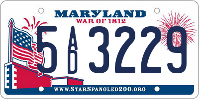 MD license plate 5AD3229