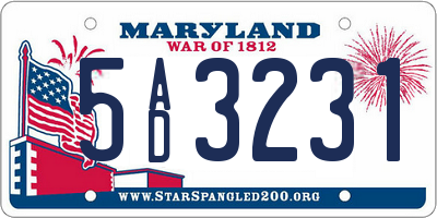 MD license plate 5AD3231