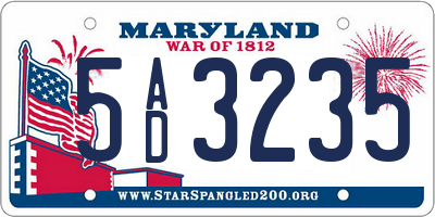 MD license plate 5AD3235