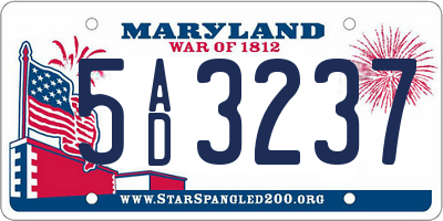 MD license plate 5AD3237
