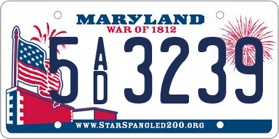 MD license plate 5AD3239