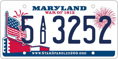MD license plate 5AD3252