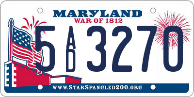 MD license plate 5AD3270