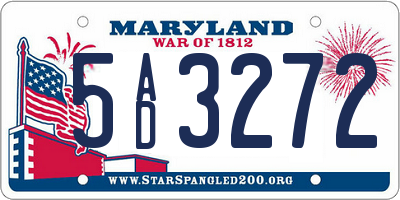 MD license plate 5AD3272