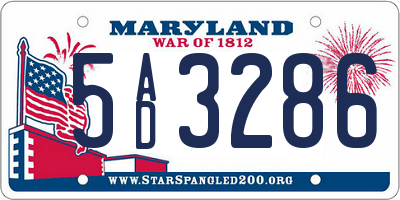MD license plate 5AD3286