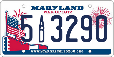 MD license plate 5AD3290