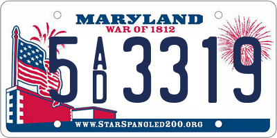 MD license plate 5AD3319