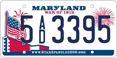 MD license plate 5AD3395