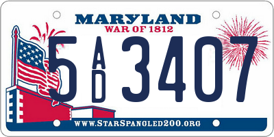 MD license plate 5AD3407