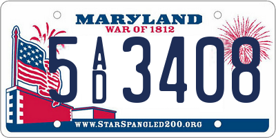MD license plate 5AD3408
