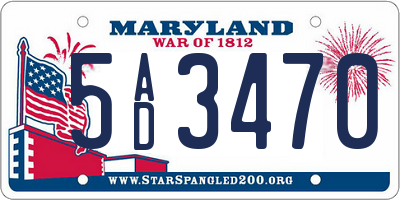 MD license plate 5AD3470