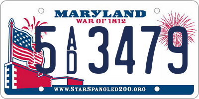 MD license plate 5AD3479