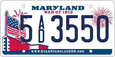 MD license plate 5AD3550