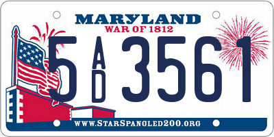 MD license plate 5AD3561