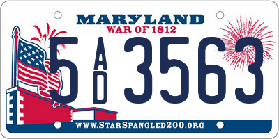 MD license plate 5AD3563